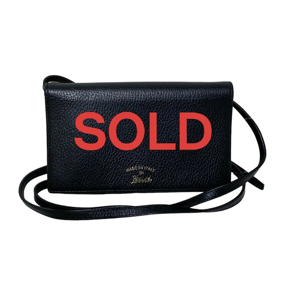 GUCCI Swing Black Leather - Other Style Wallet 310-062425 - Picture 1 of 11